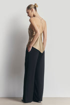 Satin Panel Detail V Neck Camisole - Bronze