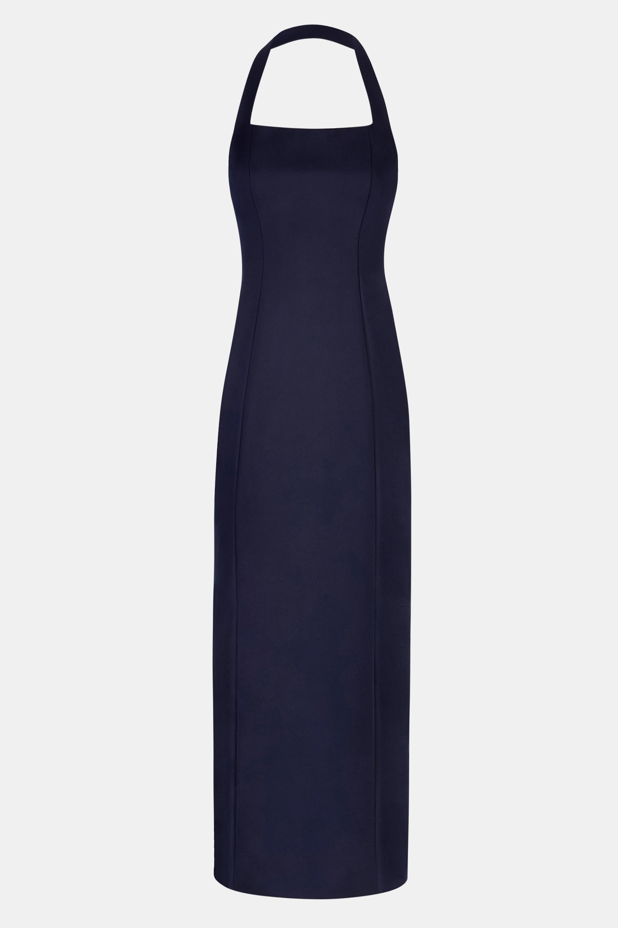 tailored halter dress HALTER TAILORED TEXTURE WOVEN DRESS, L