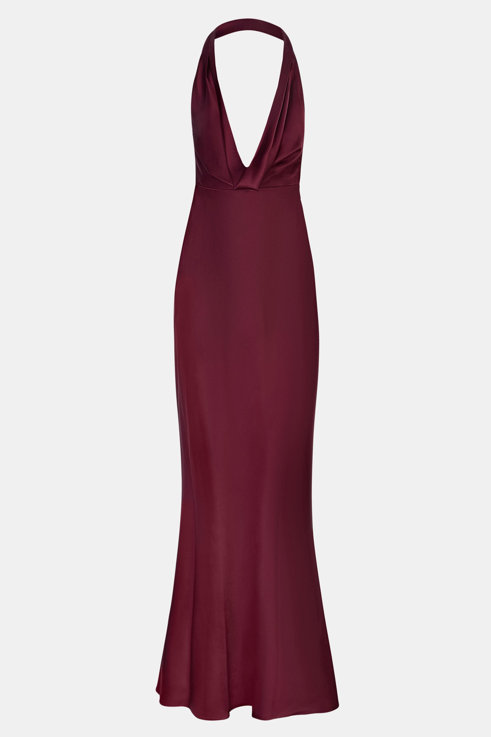 Satin Plunging Cowl Neck Maxi Dress - Mulberry Satin Plunging Cowl Neck Maxi Dress - Mulberry
