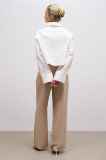 Effortless Wide Leg Trousers - Fawn