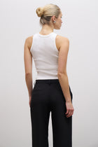 Heavy Ribbed Racer Top - Ivory