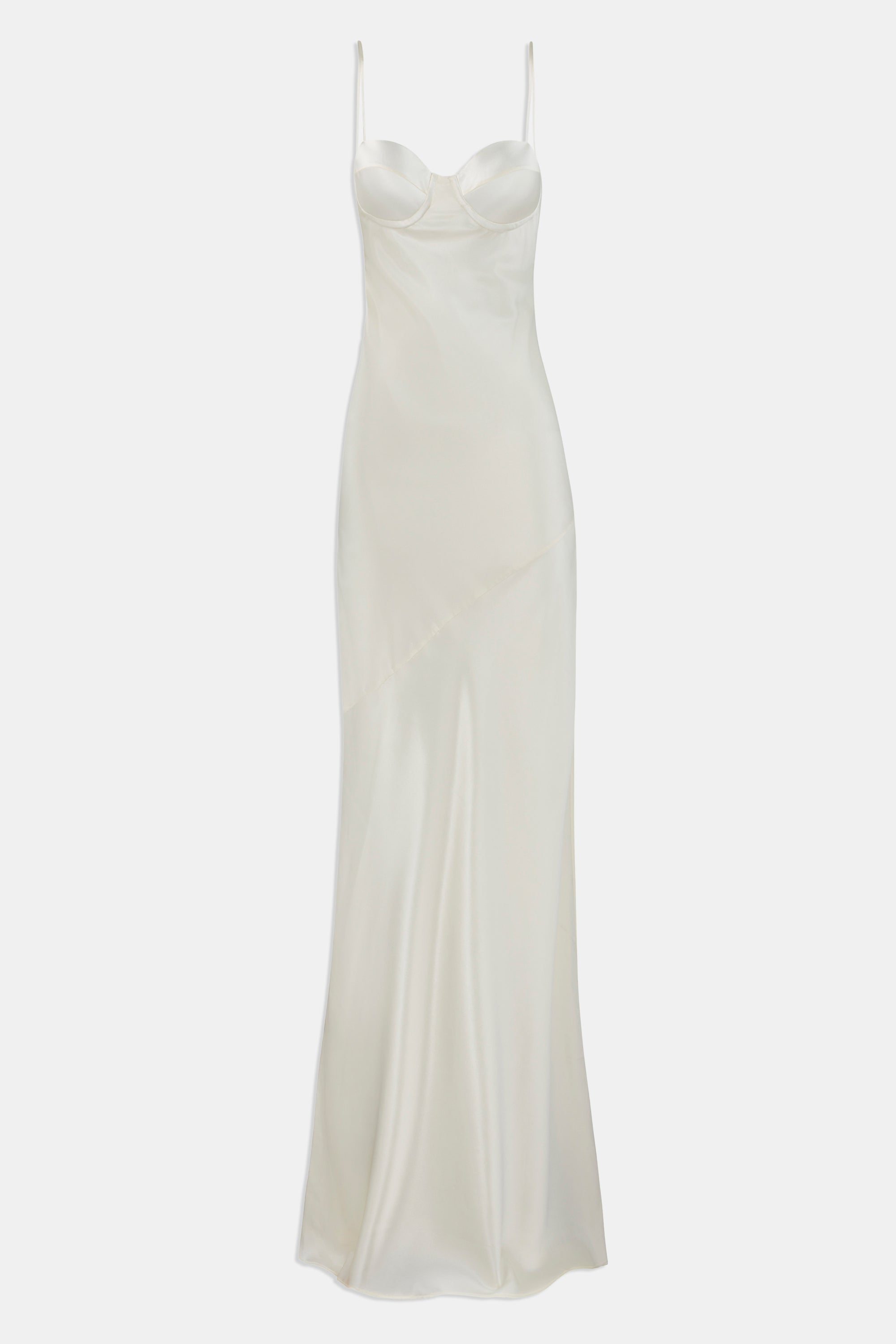 cream satin slip dress Satin Cup Detail Slip Dress
