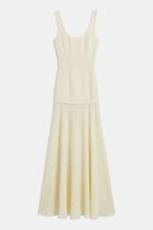 Satin Corset Gown with Chiffon Skirt - Buttermilk