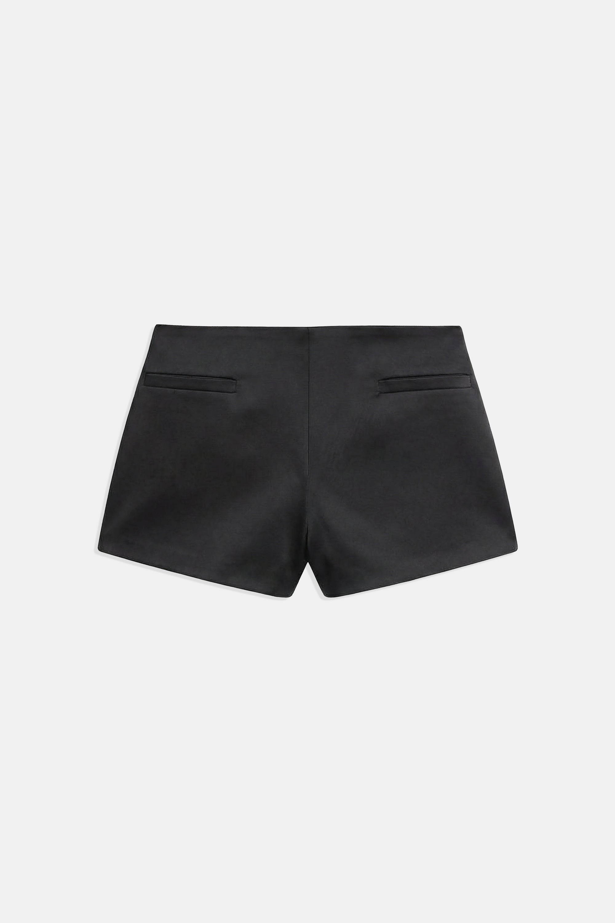 black satin dress shorts Anne Satin Mini Short / Black | MESHKI