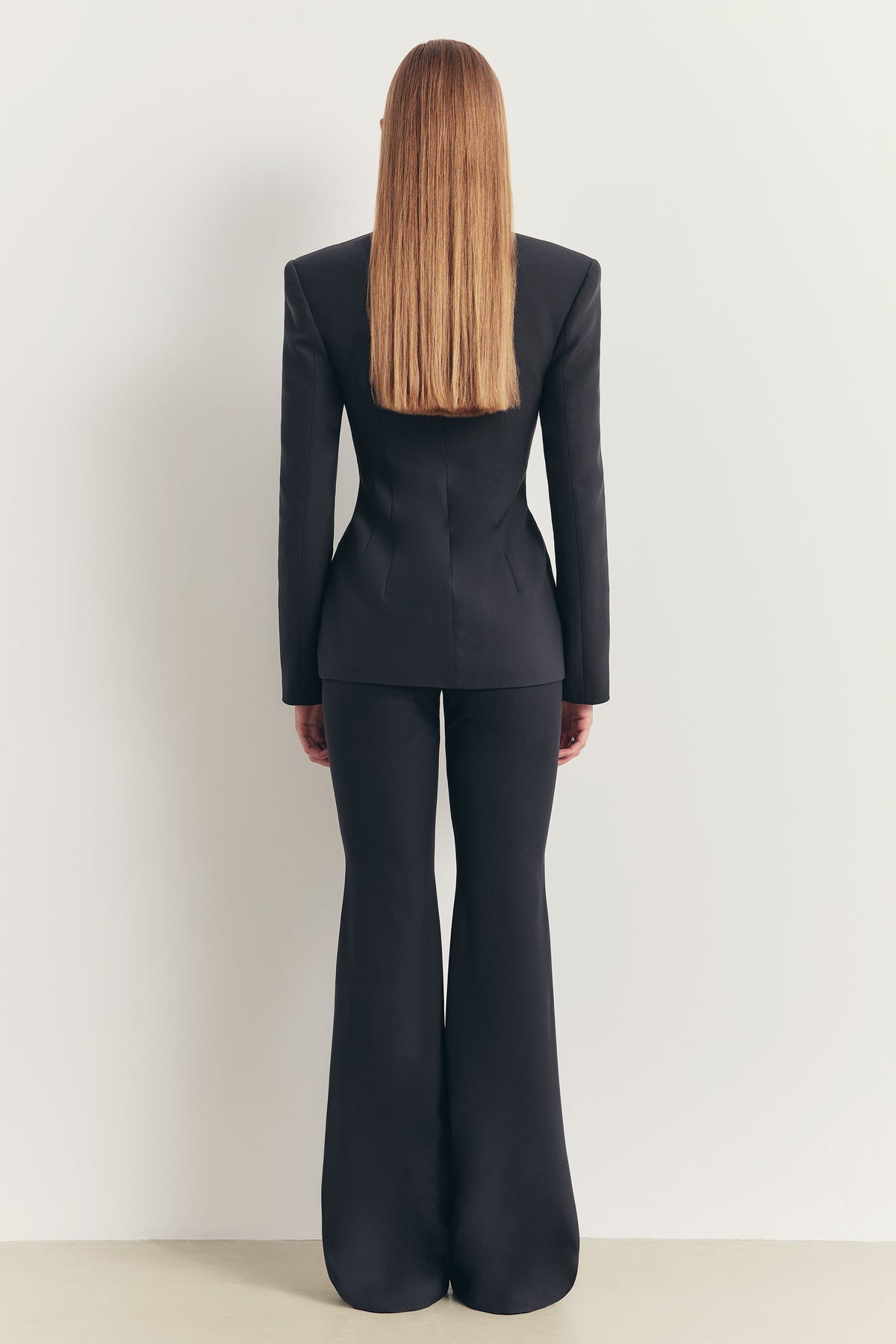 Tailored Collarless Blazer - Petrol