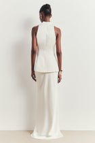 Tailored Satin Bias Cut Maxi Skirt - Ivory