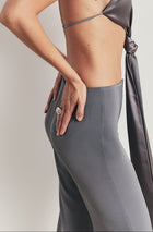 Clean Cut Low Rise Straight Leg Trousers - Slate