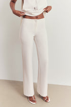 Clean Cut Low Rise Straight Leg Trousers - White
