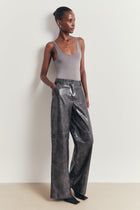 Semi Sheer Scoop Neck Bodysuit - Slate