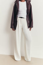 Leather Cargo Utility Jacket - Oxblood