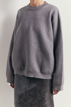 Relaxed Dropped Shoulder Crew Neck Jumper - Slate