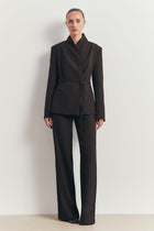 Tailored High Rise Wide Leg Trousers - Java