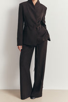 Tailored Cocoon Blazer with Belt - Java