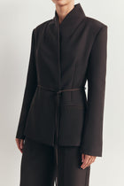 Tailored Cocoon Blazer with Belt - Java