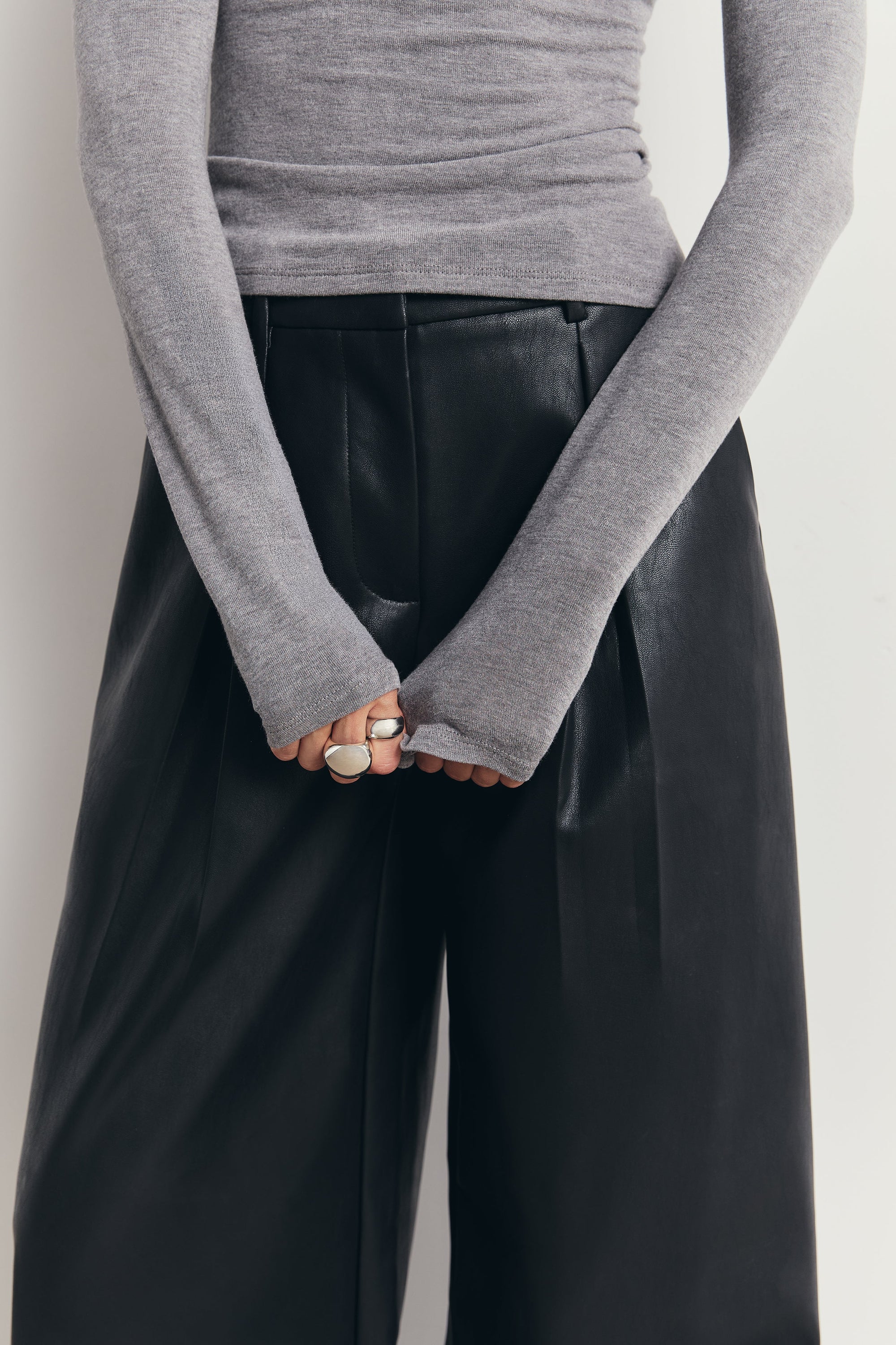 High Neck Longsleeve Top - Slate