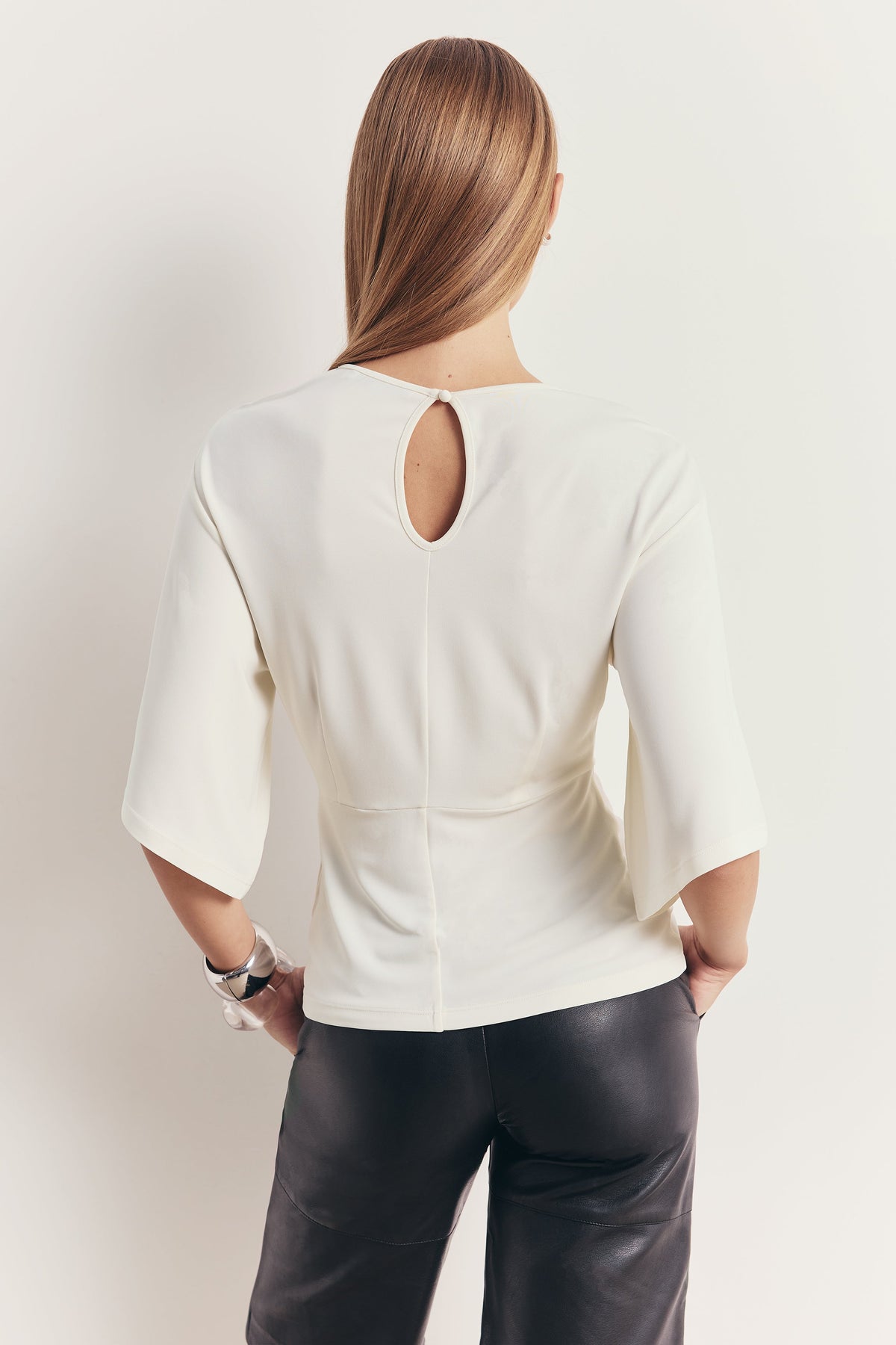 Gathered Knot Detail T-Shirt - White