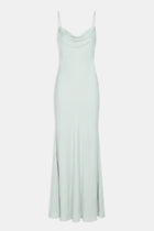 Ruched Chiffon Maxi Dress - Mint