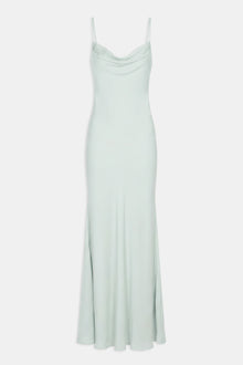 Ruched Chiffon Maxi Dress - Mint