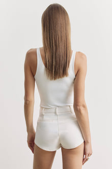 Formal Tailored Micro Shorts - Cream