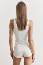 Scoop Neck Tank Top - White