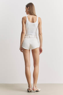Formal Tailored Micro Shorts - Cream