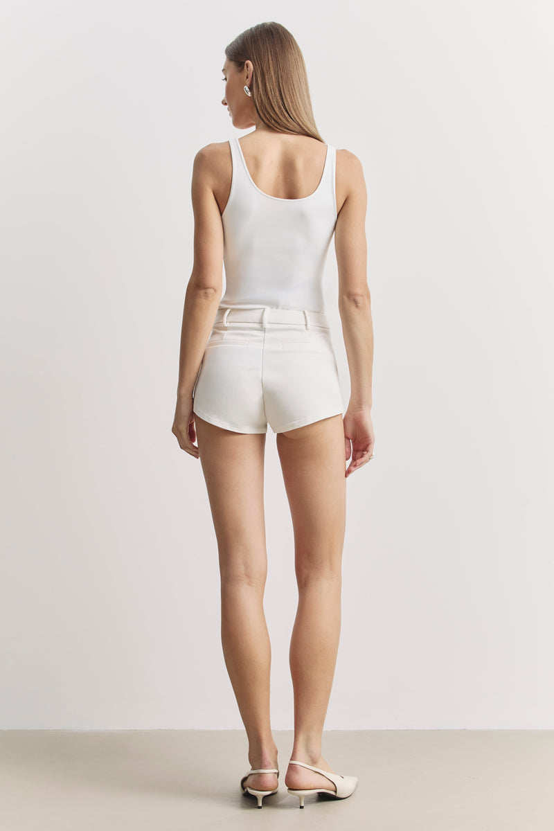 Formal Tailored Micro Shorts - Cream