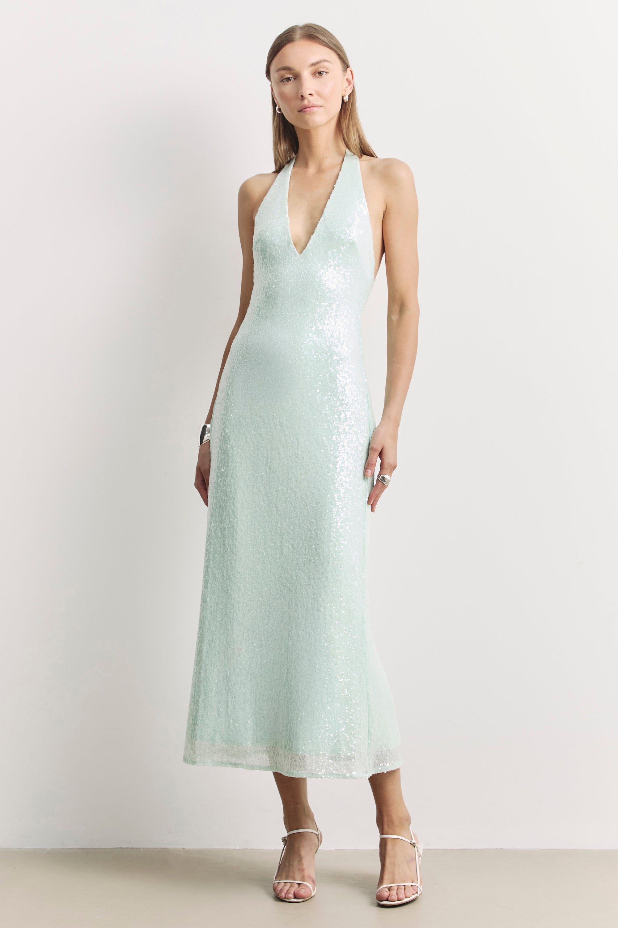 v-neck sequin midi dress Invite Only V-Neck Sequin Midi Dress VICI