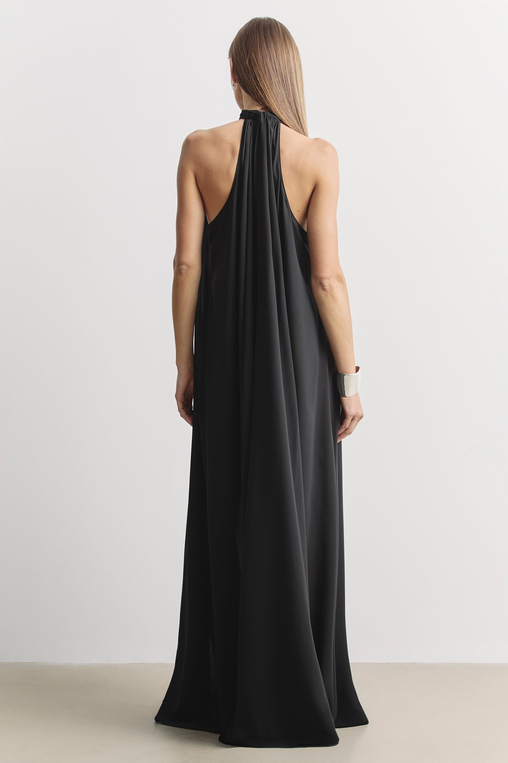 Sheer Chiffon High Neck Volume Maxi Dress Sheer Chiffon High Neck Volume Maxi Dress