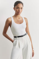 Soft Ribbed Tank Top - White