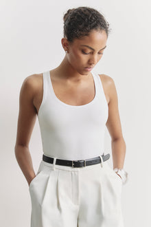 Soft Ribbed Tank Top - White