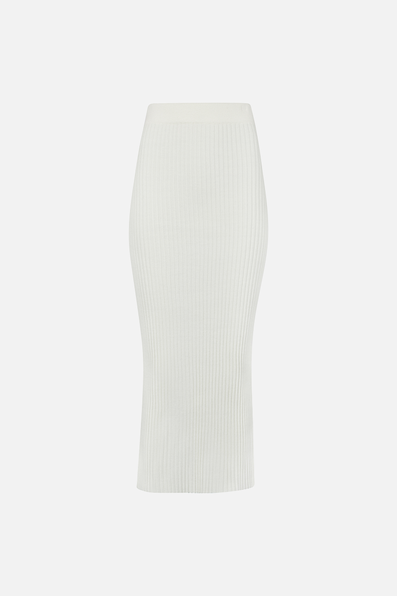 Knitted midi skirt clearance cream