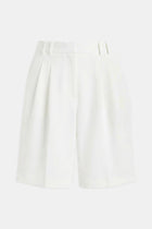 Effortless Pleated Longline Shorts - White