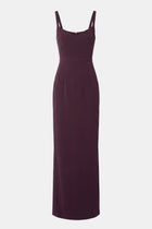 Tailored Bust Cup Column Maxi Dress - Oxblood