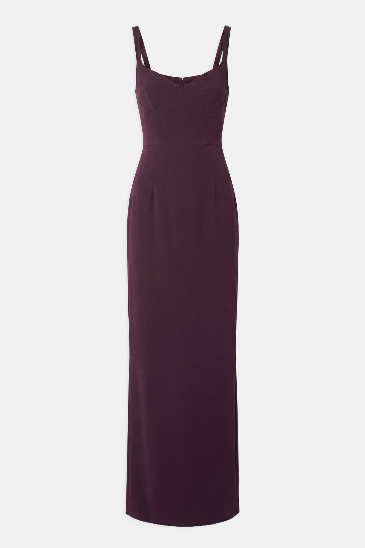 Tailored Bust Cup Column Maxi Dress - Oxblood