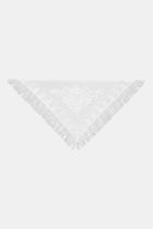 Lace Scarf with Fringing - White