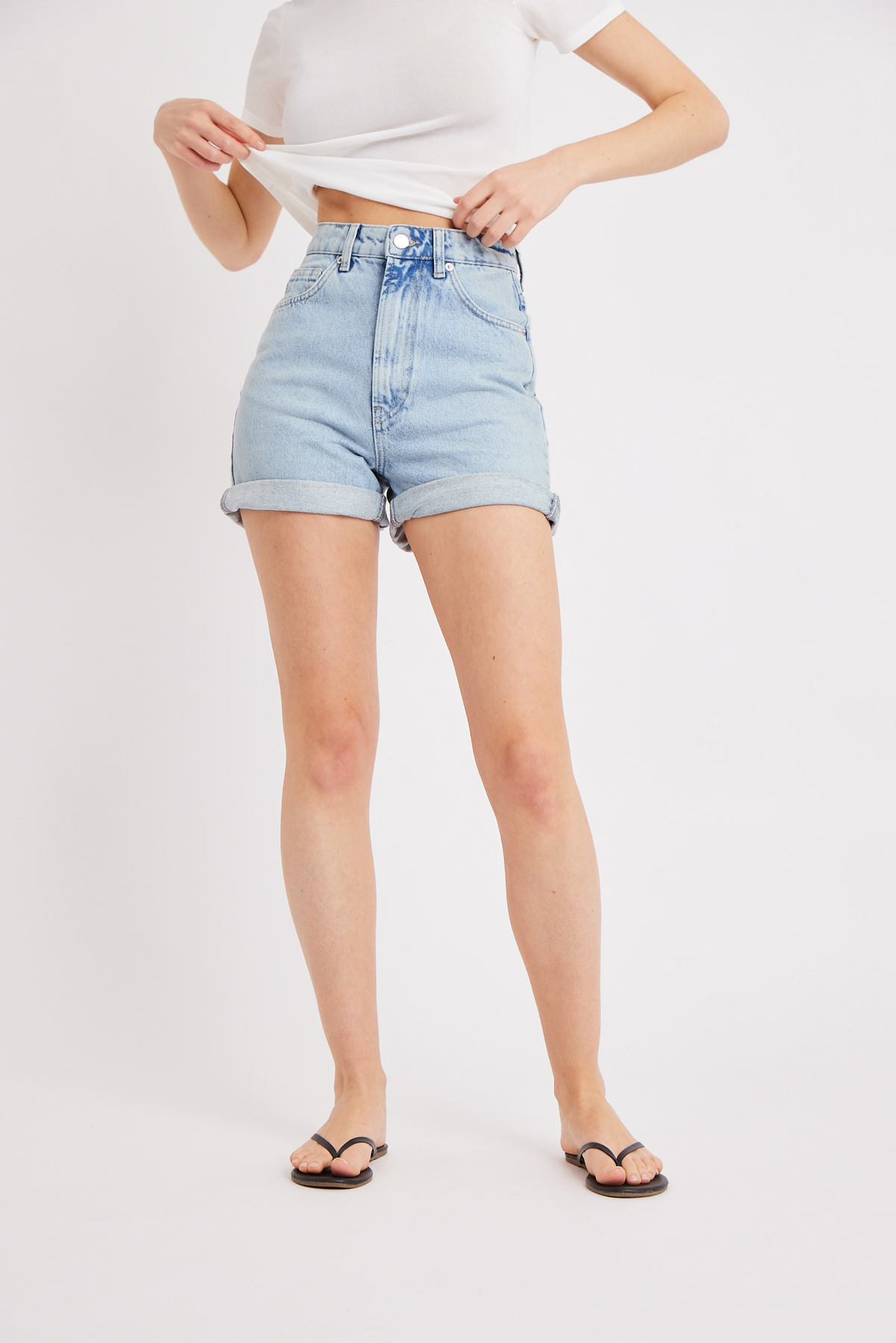 Light blue best sale mom shorts