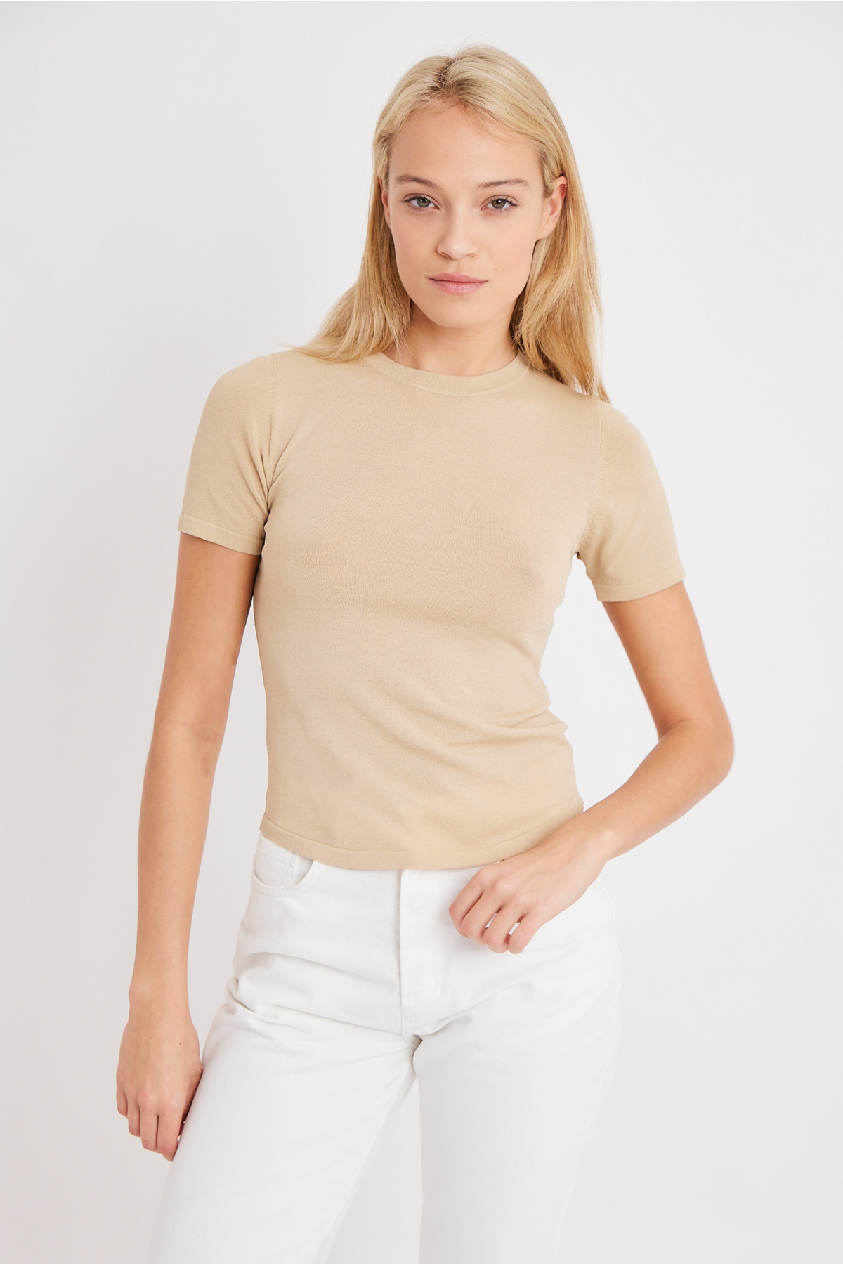 Fine Knit 90's T Shirt - Oak
