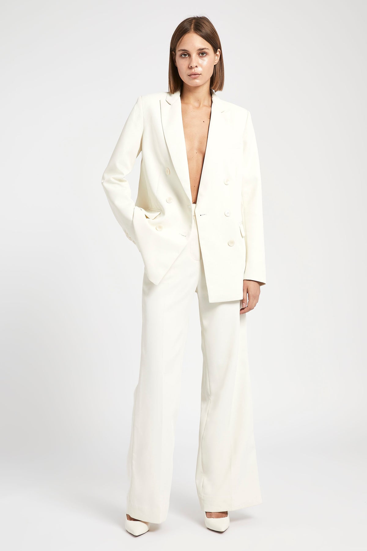 Double Breasted Blazer - Cream – BOA