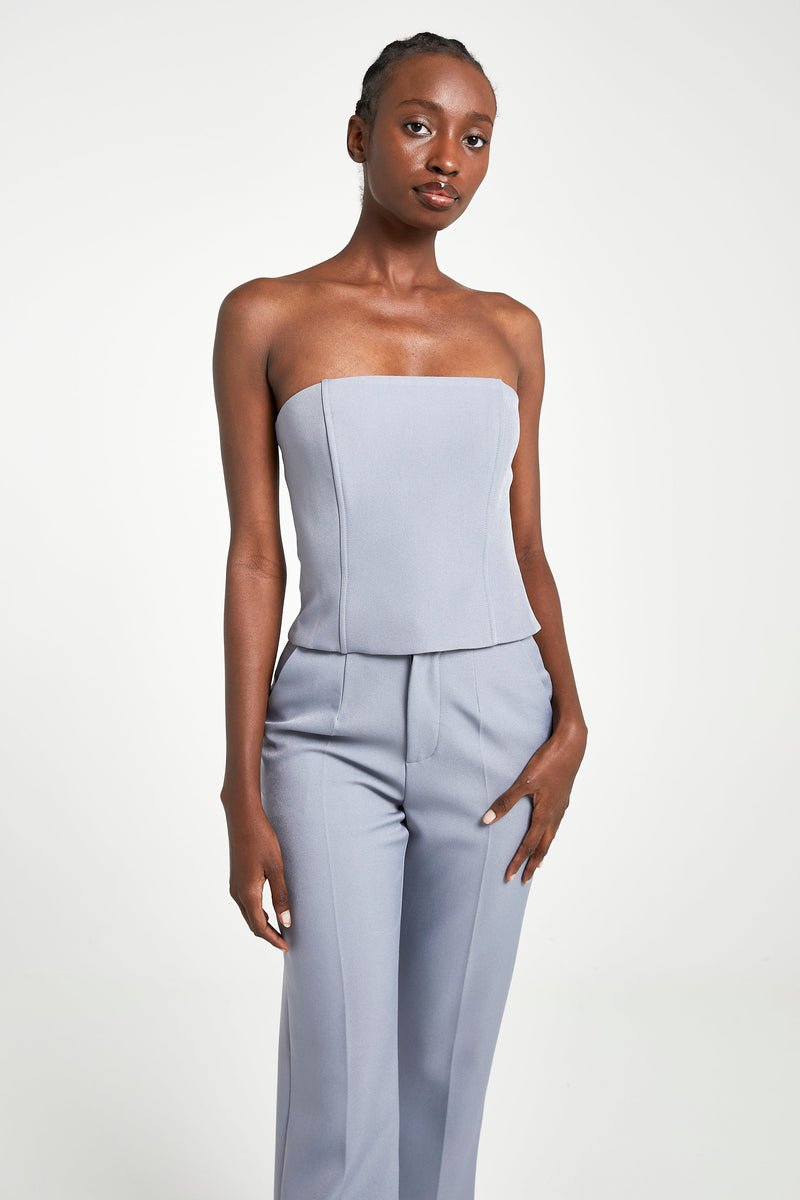 because of alice blue dress Crushed Satin Cross Back Gown - Navy