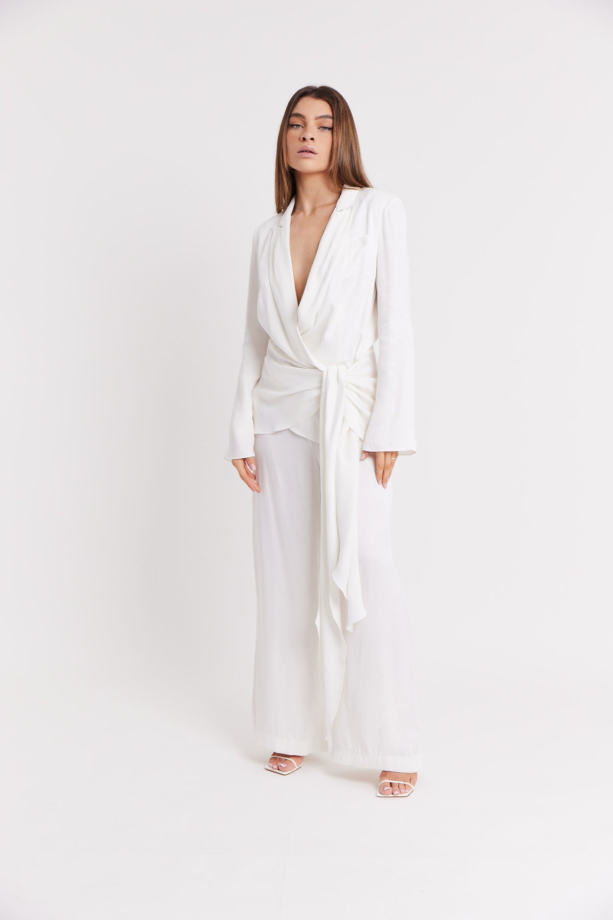 Soft Draped Blazer - White