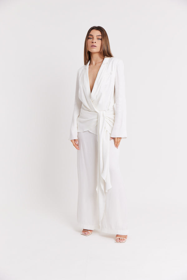 Soft Draped Blazer - White