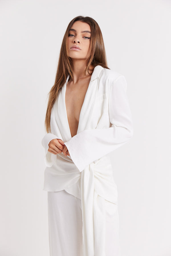 Soft Draped Blazer - White
