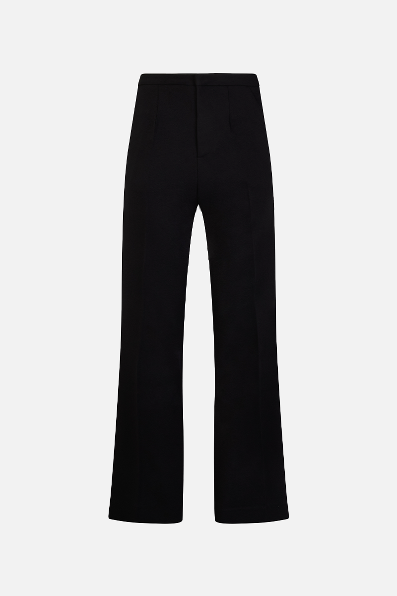 Straight Tailored Trousers - Black